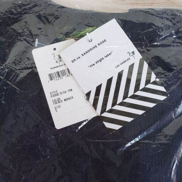 Sandrine Rose x Free People Long Sleeve Sweater Top in French Worker - Picture 3 of 5